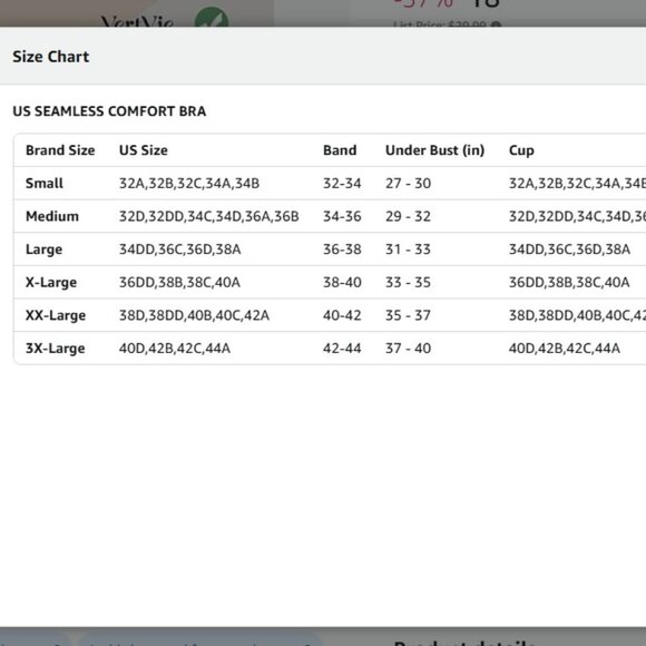 Vertvie Brand Women's Size XXXL NWT Seamless Wireless Push Up Full Coverage Bra - Picture 3 of 9